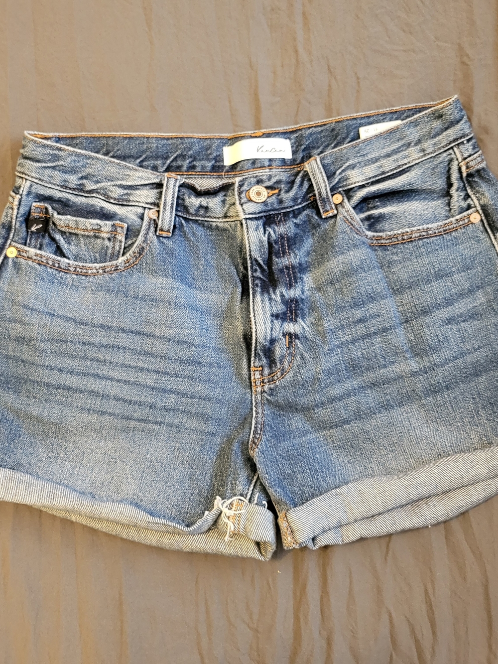 KanCan Medium Blue Rolled Hem Denim Shorts